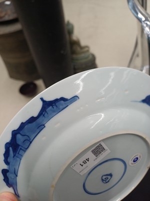 Lot 481 - Two Chinese blue and white dishes, 19th / 20th century