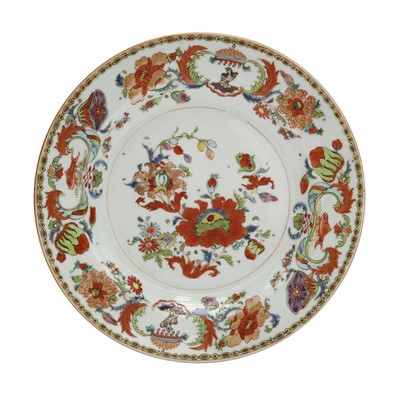 Lot 313 - A Chinese export famille-rose 'pompadour' dish, Qing dynasty, 18th century