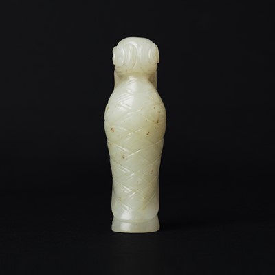 Lot 90 - A Chinese celadon jade 'Dragon King' carving, Qing dynasty, 19th century