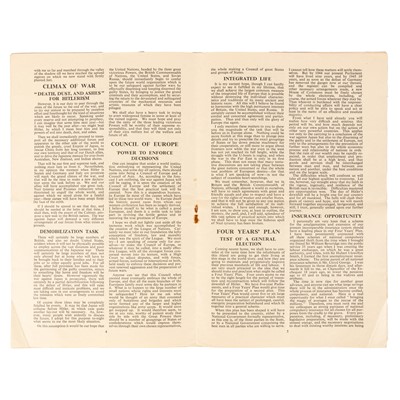 Lot 319 - Churchill (Winston Spencer) A Four Years' Plan for Britain