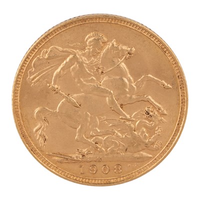 Lot 186 - Edward VII gold full Sovereign coin