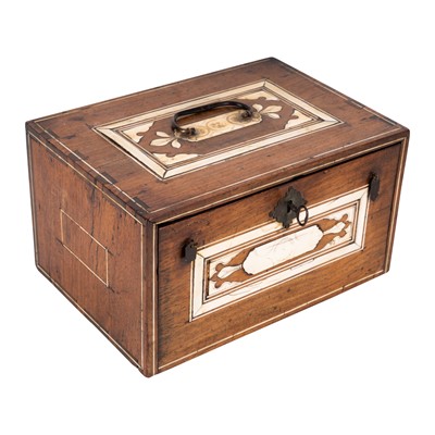 Lot 138 - An Indo-Portuguese rosewood contador tabletop cabinet