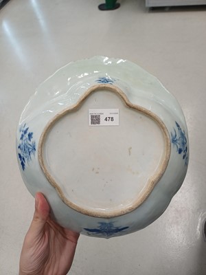 Lot 478 - A Chinese blue and white shaving dish, Qing dynasty, 19th century