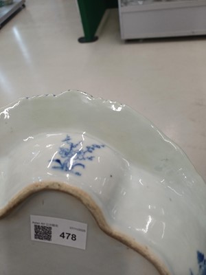 Lot 478 - A Chinese blue and white shaving dish, Qing dynasty, 19th century