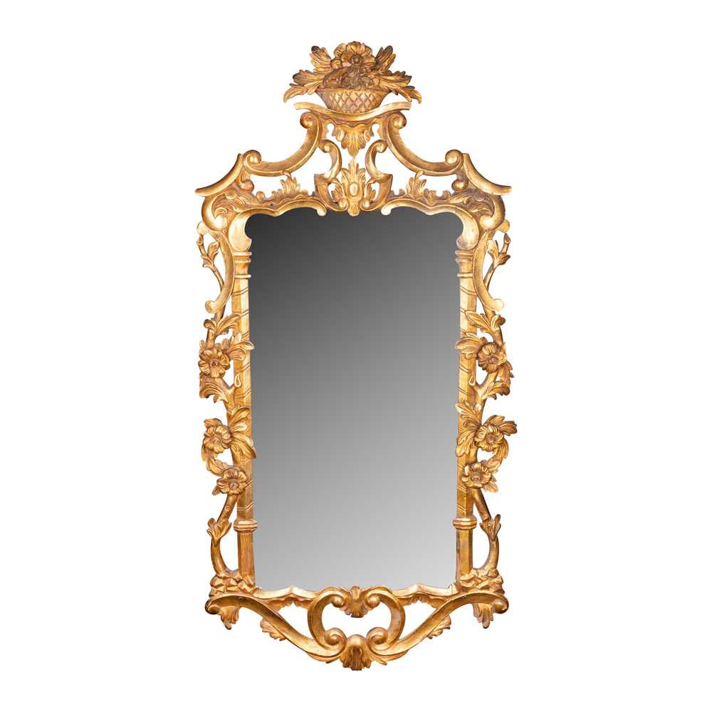 Lot 81 - A George II style giltwood wall mirror, 19th century