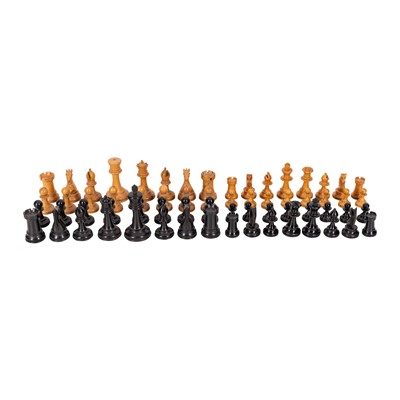 Lot 181 - A Jacques Staunton chessmen boxwood and ebony chess set