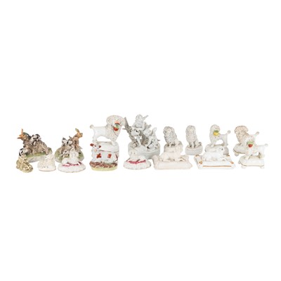 Lot 393 - A collection of 19th century Staffordshire porcelain figures