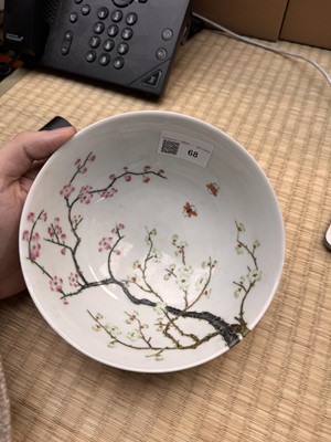 Lot 68 - A Chinese famille-rose 'blossoms' bowl, Qing dynasty, Xianfeng mark and possibly of the period