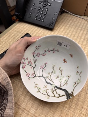 Lot 68 - A Chinese famille-rose 'blossoms' bowl, Qing dynasty, Xianfeng mark and possibly of the period