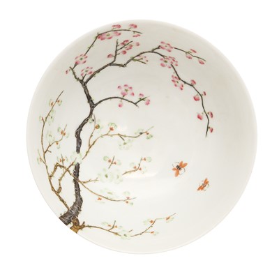 Lot 68 - A Chinese famille-rose 'blossoms' bowl, Qing dynasty, Xianfeng mark and possibly of the period