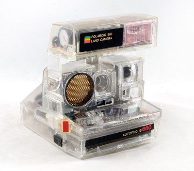Lot 254 - Transparent Polaroid 600 Dealer Demo Camera.
