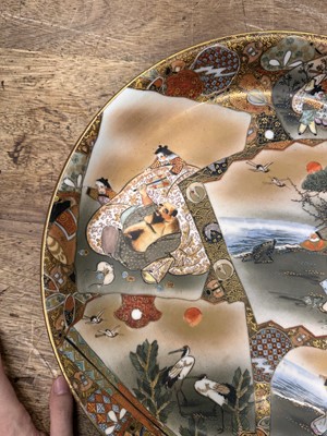 Lot 83 - A large Japanese Satsuma dish, Meiji period