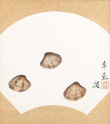 Lot 111 - A Japanese painting of shells, signed Takugyo, 20th - 21st century