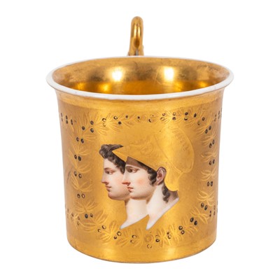 Lot 5 - A French Empire porcelain cabinet cup, circa 1800-20