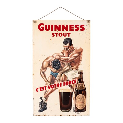 Lot 159 - A French market enamel Guinness enamel advertising sign