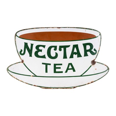 Lot 160 - An early 20th Century enamel advertising sign for Nectar Tea circa 1920