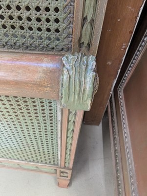 Lot 44 - A French Louis XVI style painted king size bed