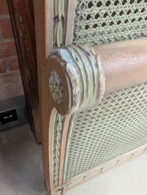 Lot 44 - A French Louis XVI style painted king size bed