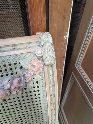 Lot 44 - A French Louis XVI style painted king size bed