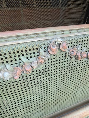 Lot 44 - A French Louis XVI style painted king size bed