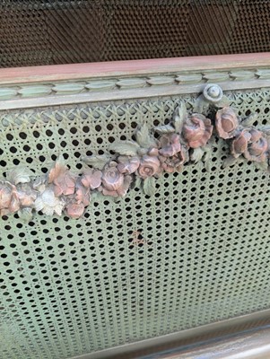 Lot 44 - A French Louis XVI style painted king size bed