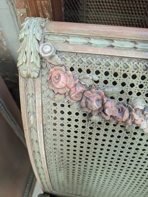 Lot 44 - A French Louis XVI style painted king size bed