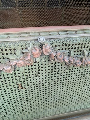 Lot 44 - A French Louis XVI style painted king size bed