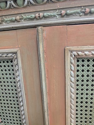 Lot 42 - A French Louis XVI style painted press cupboard