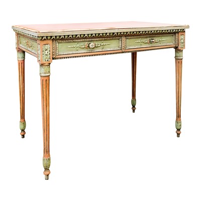 Lot 103 - A French Louis XVI style painted side table