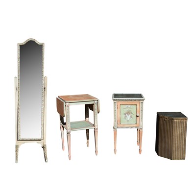 Lot 104 - A group of French Louis XVI style painted furniture