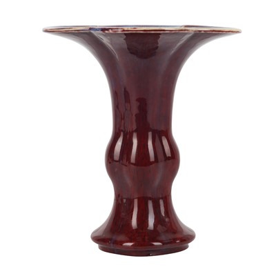 Lot 292 - A Chinese flambé-glazed 'gu 'beaker vase, 19th/20th century
