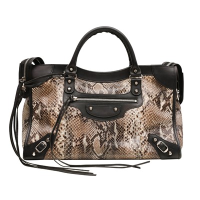 Lot 99 - λ Balenciaga Brown Python Medium Le City Bag