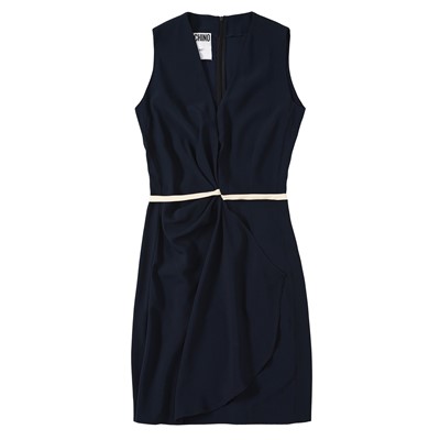Lot 482 - Moschino Couture Navy Sleeveless Drape Dress