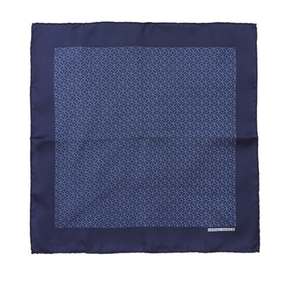 Lot 443 - Hermes Navy Silk Pocket Square