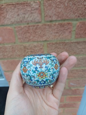 Lot 64 - ♦ A fine and rare Chinese doucai 'lotus' water pot, Qing dynasty, Qianlong mark and of the period