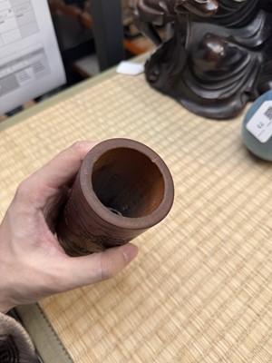 Lot 72 - A fine and rare Chinese bamboo brush pot, signed Mei Lin, Qing dynasty, 19th century
