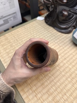 Lot 72 - A fine and rare Chinese bamboo brush pot, signed Mei Lin, Qing dynasty, 19th century
