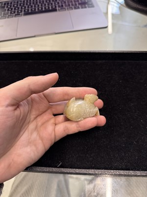 Lot 79 - A Chinese celadon jade 'horses' carving, probably Liao / Jin dynasty