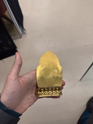 Lot 226 - A Sino-Tibetan gilt-bronze votive figure of Buddha Amitayus, Qing dynasty, 18th century