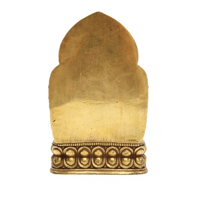 Lot 226 - A Sino-Tibetan gilt-bronze votive figure of Buddha Amitayus, Qing dynasty, 18th century