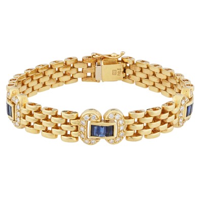 Lot 61 - A sapphire and diamond bracelet