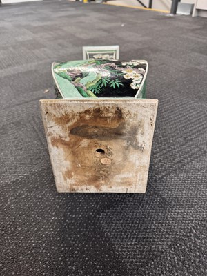 Lot 10 - A Chinese famille-noire 'birds and flowers' vase, Qing dynasty, Kangxi period