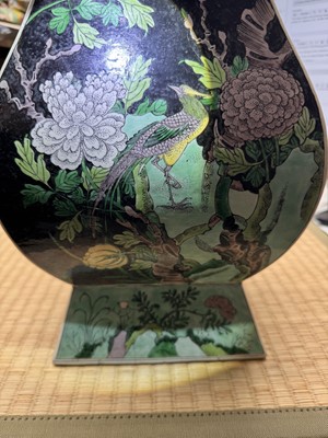 Lot 10 - A Chinese famille-noire 'birds and flowers' vase, Qing dynasty, Kangxi period