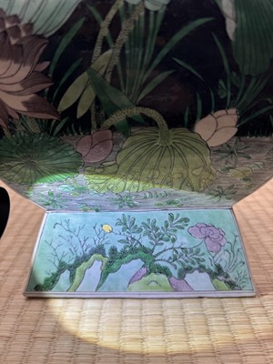 Lot 10 - A Chinese famille-noire 'birds and flowers' vase, Qing dynasty, Kangxi period