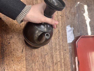 Lot 34 - A fine Japanese bronze ewer, Edo period