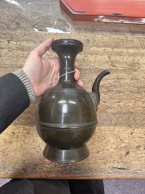 Lot 34 - A fine Japanese bronze ewer, Edo period