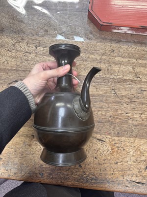 Lot 34 - A fine Japanese bronze ewer, Edo period