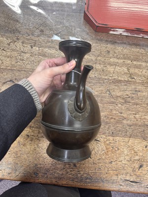 Lot 34 - A fine Japanese bronze ewer, Edo period