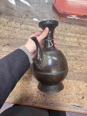 Lot 34 - A fine Japanese bronze ewer, Edo period