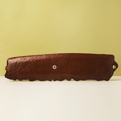 Lot 33 - A Japanese fruitwood tray for tea ceremony, Meiji period